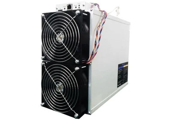 An A10 EthMaster mining machine: a metal box with two large cooling fans